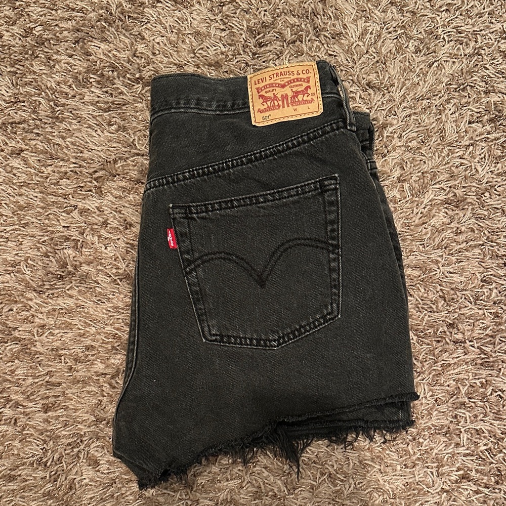 Levi's Charcoal Denim Cutoff Shorts
